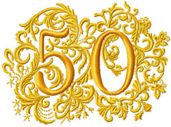  Anniversary Numbers Embroidery Designs Set