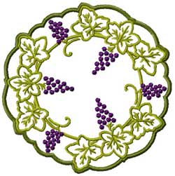 Grape Doily machine embroidery designs