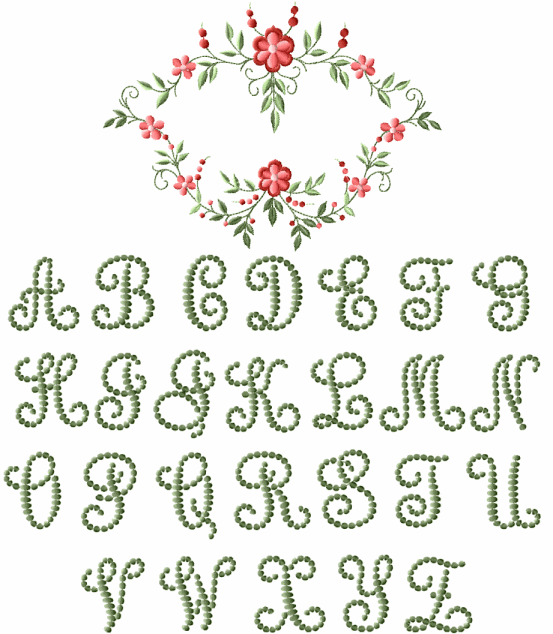 Heirloom alphabet machine embroidery designs