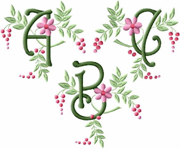 Spring Touch Monograms alphabet machine embroidery designs