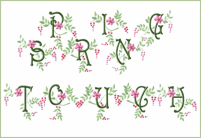 Spring Touch Monograms font machine embroidery designs