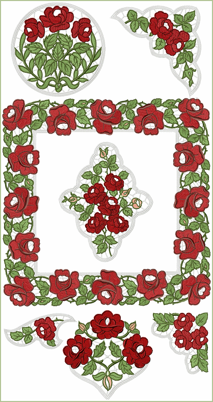 Rose Lace for Table - machine embroidery designs 5x7