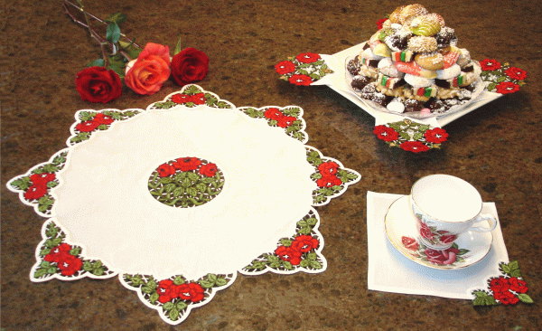 Tableware set with Rose Lace